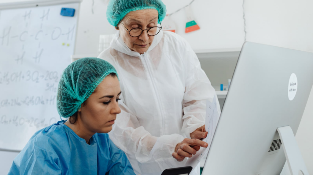 Preceptor supporting a newly hired nurse through competency-based orientation and skills validation | CHCI