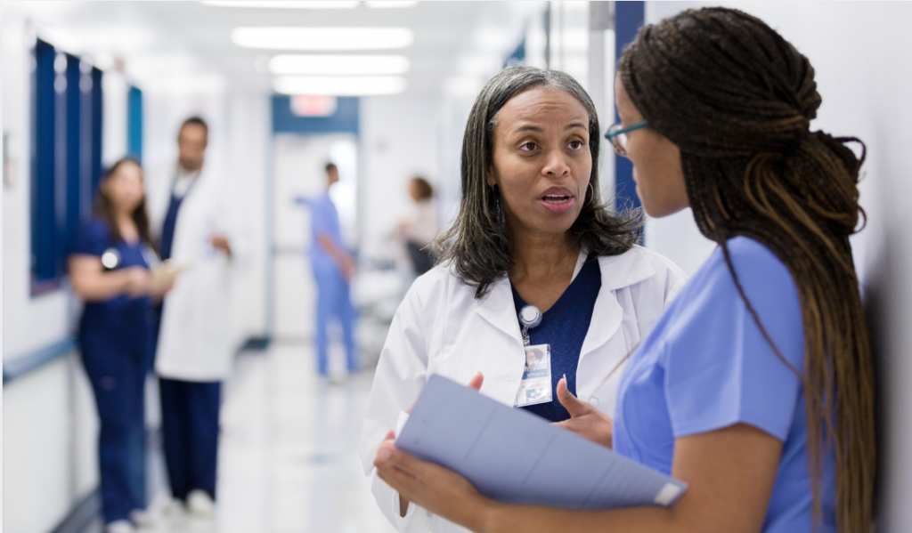 Healthcare leaders discussing workforce development strategies to address the growing healthcare skill gap | CHCI