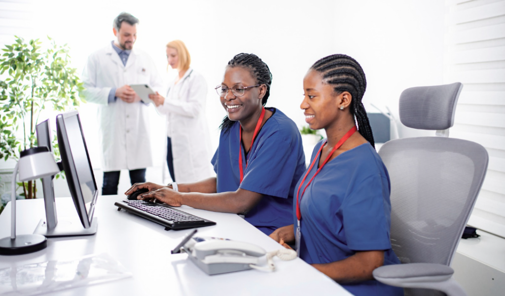 Nurse leader discussing professional development and career growth with a nurse | Creative Health Care Insight