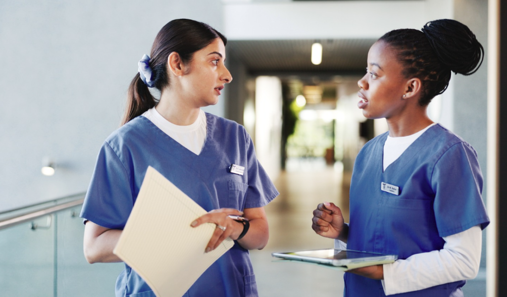 Healthcare preceptor providing feedback to an orientee during competency-based orientation | Creative Health Care Insight
